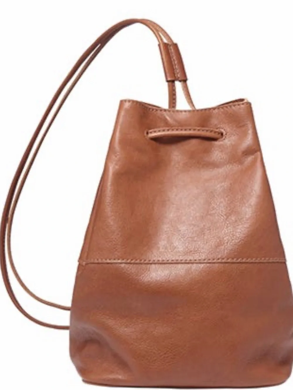 Fossil Vintage Revival Classic Brown Leather Drawstring Bag